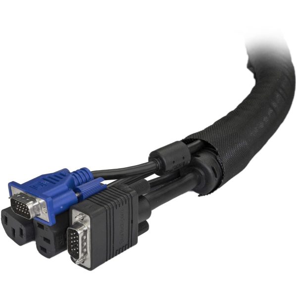 StarTech.com 6.5' (2m) Cable Management Sleeve/Wrap - Flexible Cable Manager - Expandable Coiled Cord Protector/Organizer - Trimmable - Image 2