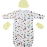 Gown, Cap And Mittens - 3 Pc Set Cs_0051