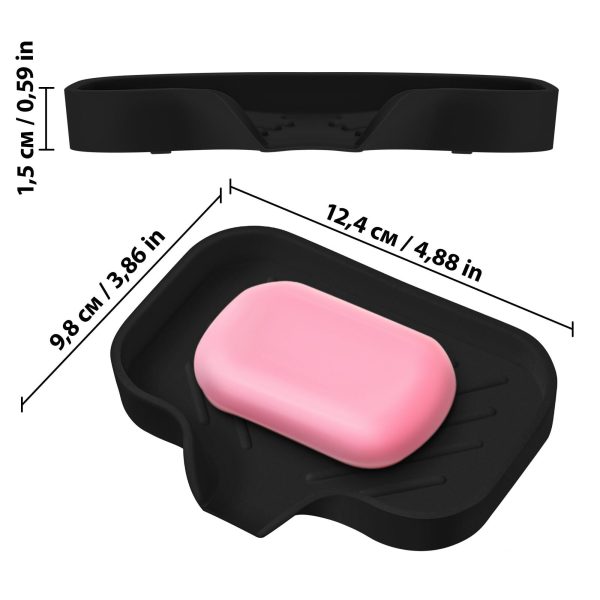 Premium Black Silicone soap Dish   Soap Holder Shower   Innovative Design Prevents Water Accumulation   Ideal soap bar Holder for Bathroom   Soap Dish for Kitchen Visit The  Store - Image 3