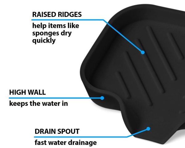 Premium Black Silicone soap Dish   Soap Holder Shower   Innovative Design Prevents Water Accumulation   Ideal soap bar Holder for Bathroom   Soap Dish for Kitchen Visit The  Store - Image 4