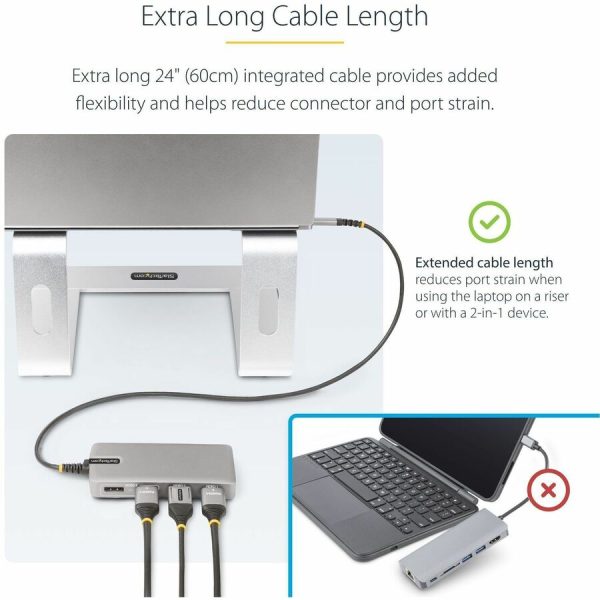 StarTech.com USB-C Triple-Monitor Multiport Adapter, HDMI & DisplayPort, 3x 10Gbps USB Hub, PD Pass-Through, GbE, Travel Docking Station - Image 5