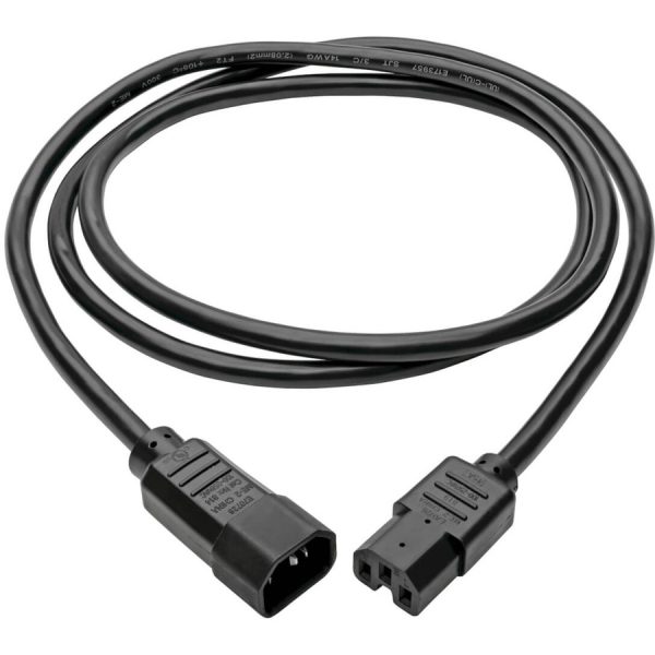 Eaton Tripp Lite Series Power Cord C14 to C15 - Heavy-Duty, 15A, 250V, 14 AWG, 10 ft. (3.05 m), Black - Image 2