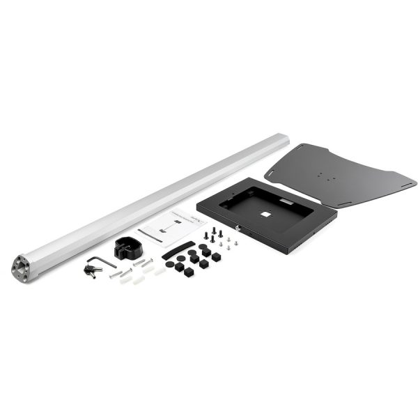 StarTech.com Secure Tablet Floor Stand - Security lock protects your tablet from theft and tampering - Supports iPad and other 9.7" tablets - Fixed Height of approx. 42" (1060 mm) - Built-in cable management - Covered Home button - TAA compliant - Thread the tablet's charge cable through the pillar-style stand - Image 2