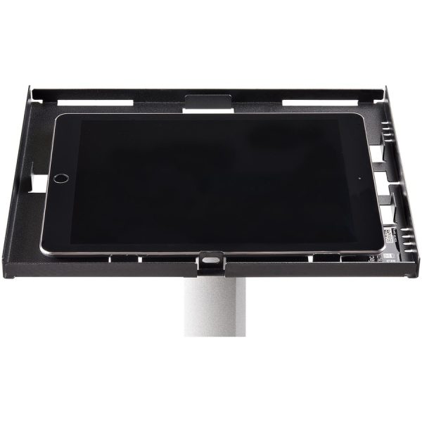 StarTech.com Secure Tablet Floor Stand - Security lock protects your tablet from theft and tampering - Supports iPad and other 9.7" tablets - Fixed Height of approx. 42" (1060 mm) - Built-in cable management - Covered Home button - TAA compliant - Thread the tablet's charge cable through the pillar-style stand - Image 5