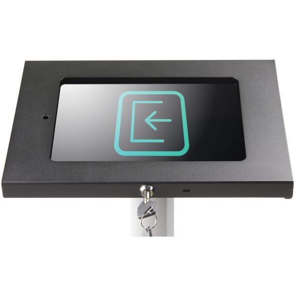 StarTech.com Secure Tablet Floor Stand - Security lock protects your tablet from theft and tampering - Supports iPad and other 9.7" tablets - Fixed Height of approx. 42" (1060 mm) - Built-in cable management - Covered Home button - TAA compliant - Thread the tablet's charge cable through the pillar-style stand - Image 6