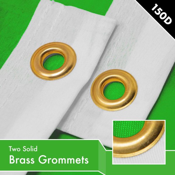G128 2 Pack: Solid Lime Green Color Flag | 2.5x4 Ft | LiteWeave Pro Series Printed 150D Polyester | Indoor/Outdoor, Vibrant Colors, Brass Grommets, Thicker and More Durable Than 100D 75D Polyester - Image 2