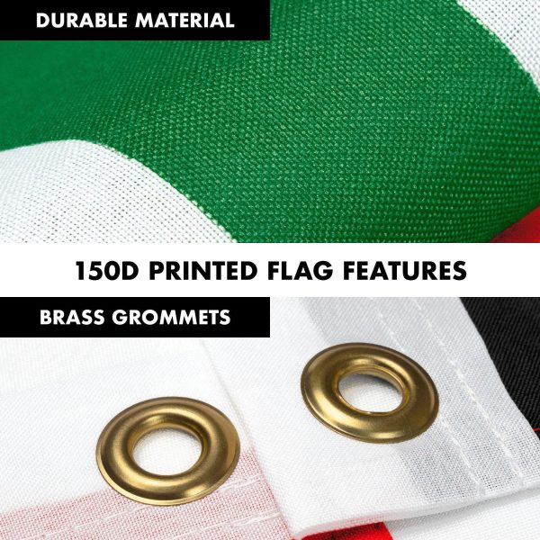Flag Pole 6FT White Tangle Free & Iraq Iraqi Flag 3x5 Ft Combo Printed 150D Polyester By G128 - Image 4