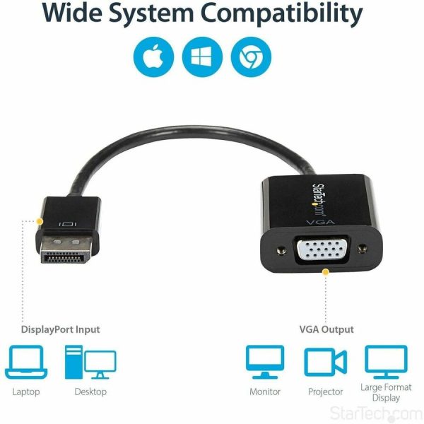 StarTech.com DisplayPort to VGA Adapter, Active DP to VGA Converter, 1080p Video, DP to VGA Adapter Dongle (Digital to Analog), DP 1.2 - Image 4