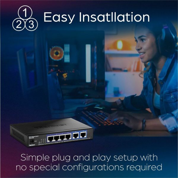 TRENDnet 6-Port 10G Switch, 4 x 2.5G RJ-45 Base-T Ports, 2 x 10G RJ-45 Ports, 60Gbps Switching Capacity, Wall Mountable, 10 Gigabit Network Connections, Lifetime Protection, Black, TEG-S762 - Image 10