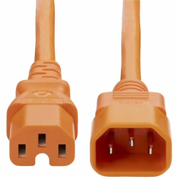 StarTech.com 6ft (1.8m) Heavy Duty PDU Power Cord, IEC 60320 C14 to C15, 15A 250V, 14AWG, Orange Power Cable, UL Listed - Image 4