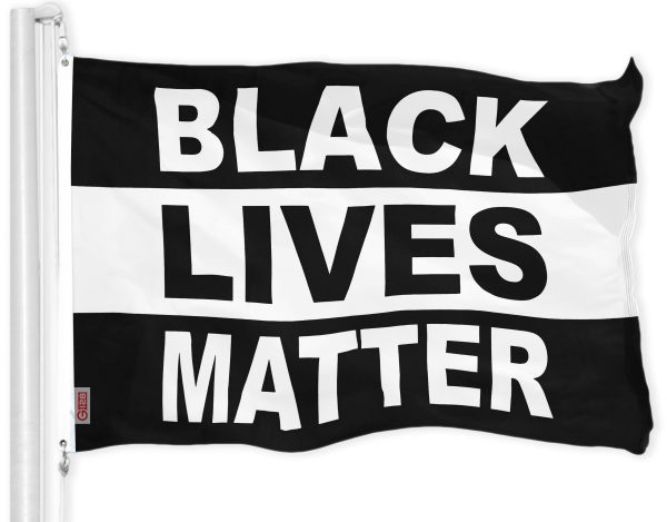 G128 Black Lives Matter (Black/White) Flag | 3x5 feet | Printed 150D Indoor/Outdoor, Vibrant Colors, Brass Grommets, Quality Polyester, Much Thicker More Durable Than 100D 75D Polyester