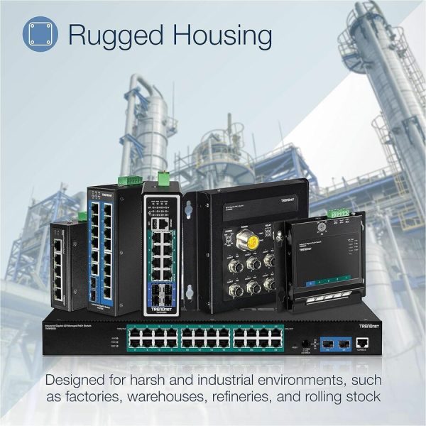 TRENDnet 6-Port Industrial Gigabit L2+ Managed PoE++ DIN Rail Switch, 4 x Gigabit PoE++ Ports, DIN-Rail Mount, 2 x SFP Slots, IP30, VLAN, QoS, LACP, Bandwidth Management, ERPS, Black, TI-BG62i - Image 9