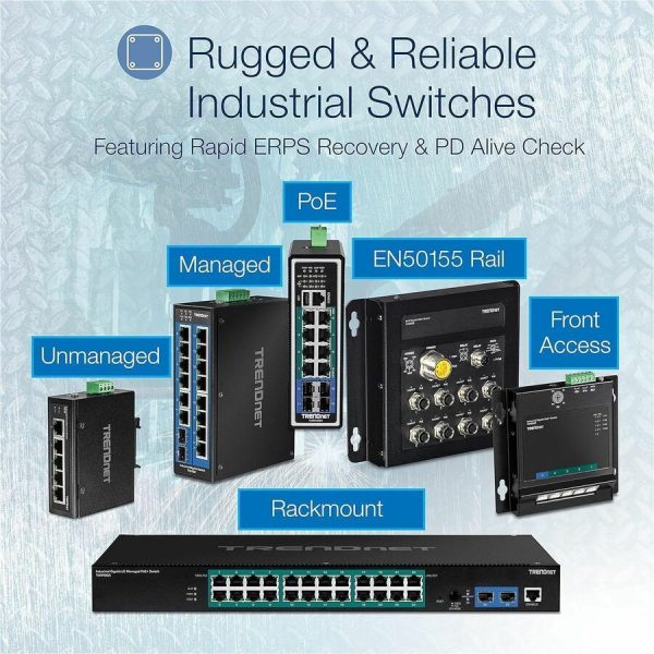 TRENDnet 6-Port Industrial Gigabit L2+ Managed PoE++ DIN Rail Switch, 4 x Gigabit PoE++ Ports, DIN-Rail Mount, 2 x SFP Slots, IP30, VLAN, QoS, LACP, Bandwidth Management, ERPS, Black, TI-BG62i - Image 10