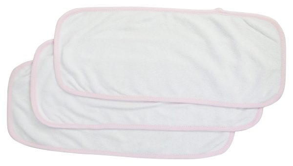 Baby Burpcloth With Pink Trim (pack Of 3) 1025-p-3