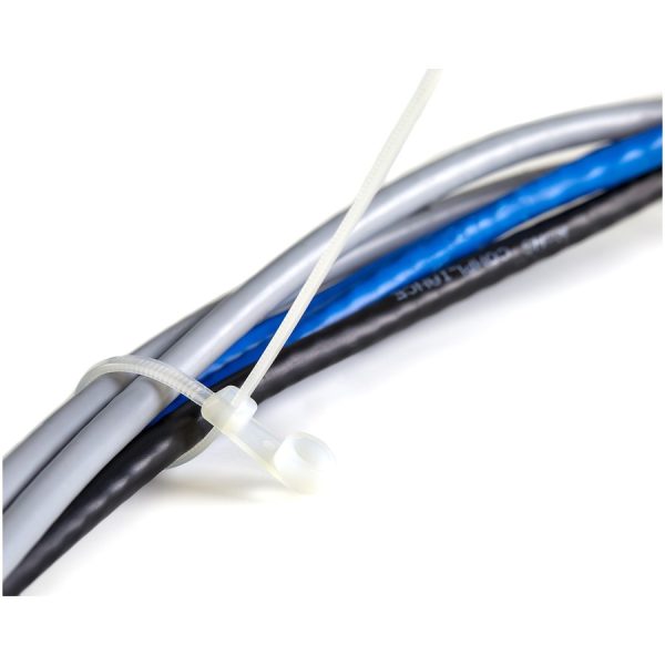 StarTech.com 4"(10cm) Cable Ties with Mounting Hole, 7/8"(24mm) Dia, 18lb(8kg) Tensile Strength, Nylon Zip Ties, UL Listed, 100 Pack - Image 3