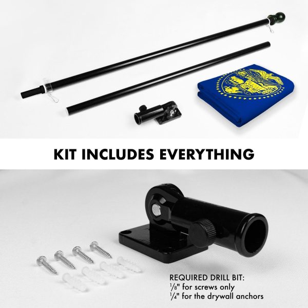 G128 Combo Pack: 6 Ft Tangle Free Spinning Flagpole (Black) & Oregon Double Sided Flag 3x5 Ft Printed 150D Polyester, Brass Grommets (Flag Included) Aluminum Flag Pole - Image 2