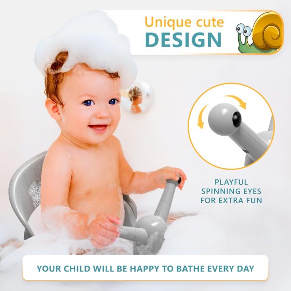 Baby Bath Seat for Sitting Babies   Non Slip Baby Bathtub Chair for 6 to 36 Months   Comfortable Bath Seat for Infants and Toddlers   Grey - Image 6