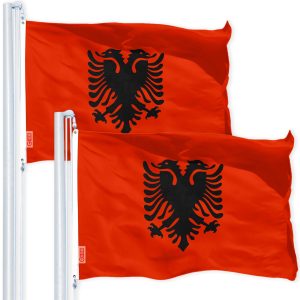 Albania Albanian Flag 3x5 Ft 2-Pack 150D Printed Polyester By G128