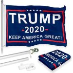G128 Combo Pack: 6 Feet Tangle Free Spinning Flagpole (Silver) Trump Keep America Great Flag 3x5 ft Printed 150D Brass Grommets (Flag Included) Aluminum Flag Pole