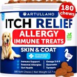 Dog Allergy Relief Chews   Itching Skin Relief for Dogs   Fish Oil   Omega 3   Seasonal Allergies Pills   Skin & Coat Anti ItchHot Spots Treatment   Canine Immune Health Supplement   180 Soft Treats