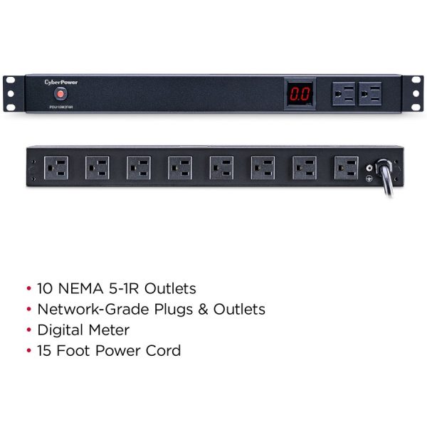 CyberPower PDU15M2F8R Single Phase 100 - 125 VAC 15A Metered PDU - Image 3