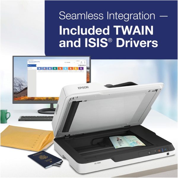 Epson WorkForce DS-1630 Flatbed Scanner - 1200 dpi Optical - Image 4