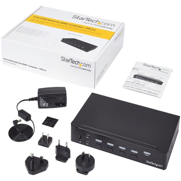 StarTech.com 4-Port HDMI KVM Switch - Built-in USB 3.0 Hub for Peripheral Devices - 1080p - Image 2