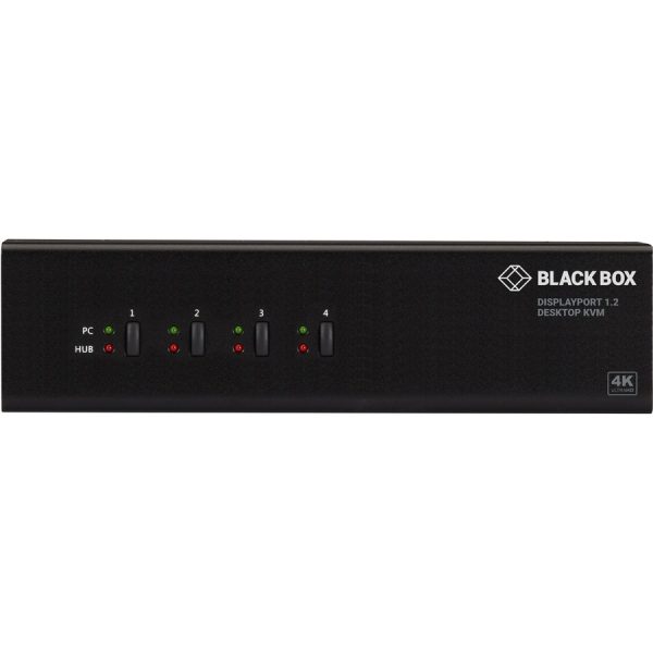 Black Box KVM Switch - Dual-Monitor, DisplayPort 1.2, 4K 60Hz, USB 3.0 Hub, Audio - Image 2