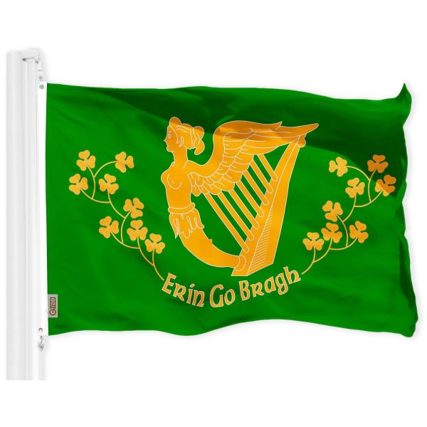 G128 Combo Pack: American USA Flag 3x5 Ft & Erin Go Bragh Flag 3x5 Ft, Both Printed 150D Polyester, Indoor/Outdoor, Brass Grommets - Image 2