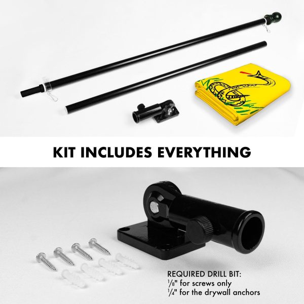 G128 Combo Pack: Flag Pole 6 FT Black Tangle Free & No Step On Snek Flag 3x5ft 150D Printed Polyester - Image 2