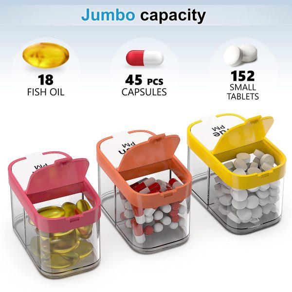 Extra Large Weekly Pill Organizer   XL Daily Pill Box   7 Day Am Pm Jumbo Pill Case Container for Supplements Big Pill Holder Twice A Day Oversized Daily Medicine Organizer for Vitamins - Image 3