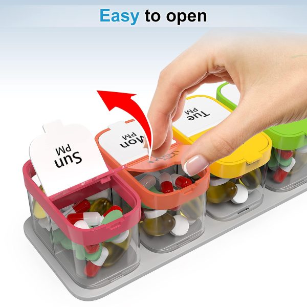 Extra Large Weekly Pill Organizer   XL Daily Pill Box   7 Day Am Pm Jumbo Pill Case Container for Supplements Big Pill Holder Twice A Day Oversized Daily Medicine Organizer for Vitamins - Image 4