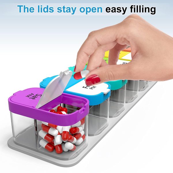 Extra Large Weekly Pill Organizer   XL Daily Pill Box   7 Day Am Pm Jumbo Pill Case Container for Supplements Big Pill Holder Twice A Day Oversized Daily Medicine Organizer for Vitamins - Image 6
