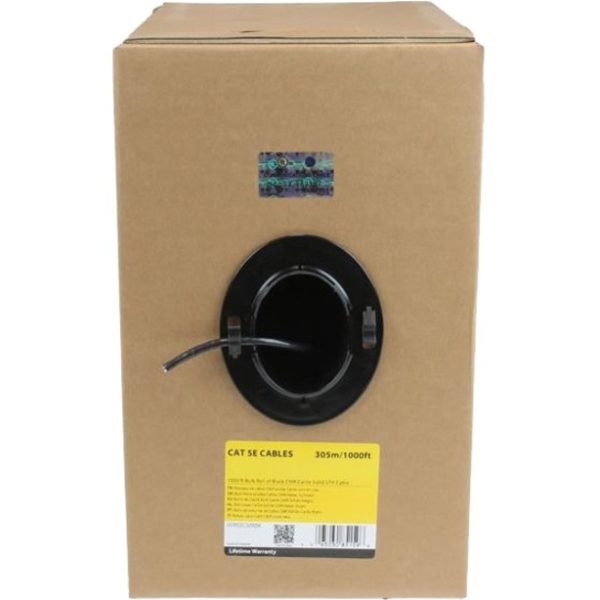 StarTech.com Bulk Cat 5e Ethernet Cable - 1000 ft. (304,8m) - Solid - CMR-Rated - Black - TAA Compliant - Image 3