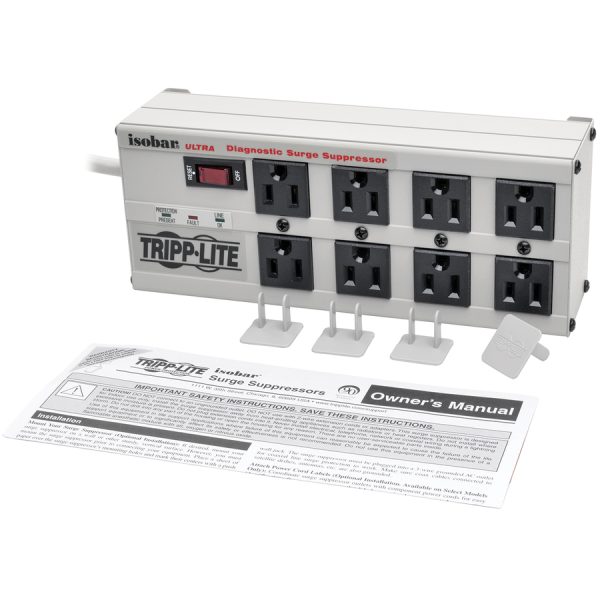 Eaton Tripp Lite Series Isobar 8-Outlet Surge Protector, 12 ft. Cord with Right-Angle Plug, 3840 Joules, Diagnostic LEDs, Metal Housing - Image 4