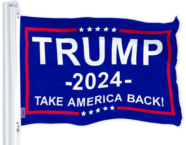 Trump Take America Back 2024 Flag Blue | 3x5 feet | Printed 150D, Indoor/Outdoor, Vibrant Colors, Brass Grommets, Quality Polyester, Much Thicker More Durable Than 100D and 75D Polyester