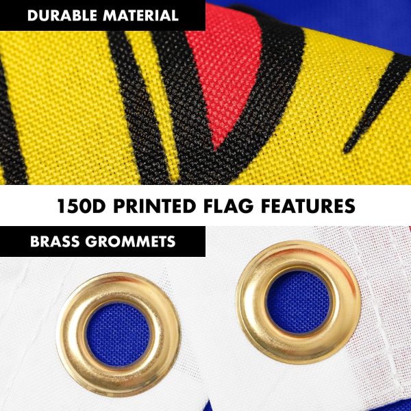 G128 Combo Pack: 6 Ft Tangle Free Aluminum Spinning Flagpole (White) & Russia Russian Ensign Flag 3x5 Ft, LiteWeave Pro Series Printed 150D Polyester | Pole with Flag Included - Image 4