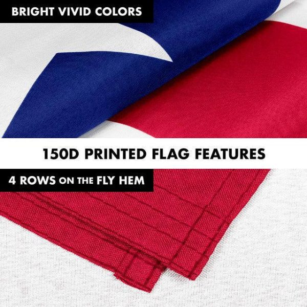 G128 Combo Pack: 6 Feet Tangle Free Spinning Flagpole (Silver) Puerto Rico Puerto Rican Flag 3x5 ft Printed 150D Brass Grommets (Flag Included) Aluminum Flag Pole - Image 5