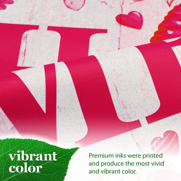 G128 Garden Flag Happy Valentine's Day Gnome Holding Love Sign 12"x18" Blockout Fabric - Image 6