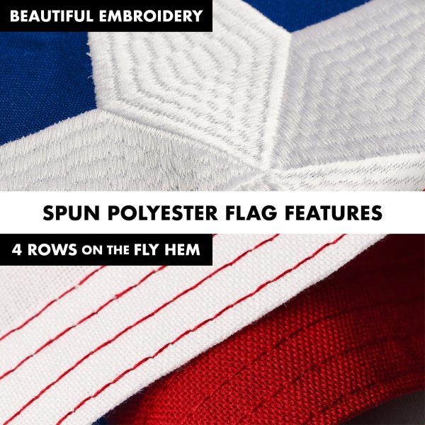 G128 Combo Pack: 5 Ft Tangle Free Spinning Flagpole (Black) & Puerto Rico Flag 2x3 Ft Embroidered 220GSM Spun Polyester, Brass Grommets (Flag Included) Aluminum Flag Pole - Image 5