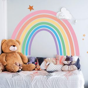 Rainbow Wall Decals Peel and Stick Rainbow Wall Sticker Decals Boho Rainbow Decor for Kids Bedroom Rainbow Decor for Girls Bedroom Nursery Decor Made in Europe 2 Years Warranty