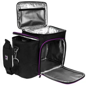Large Meal Prep Lunch Box   Insulated Lunch Box For Women or Men   Perfect For Multiple Containers Meals   Keep Food Cool and Organized   A2S Black Purple