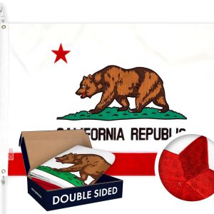 California State Flag 210D Embroidered Polyester 2x3 Ft - Double Sided 3ply