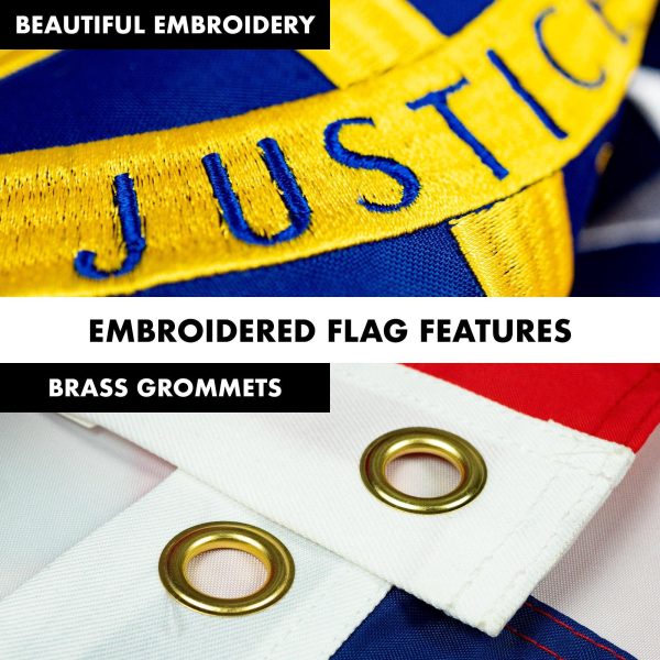 G128 Combo Pack: 5 Ft Tangle Free Aluminum Spinning Flagpole (Silver) & Georgia GA State Flag 2.5x4 Ft, ToughWeave Series Embroidered 300D Polyester | Pole with Flag Included - Image 4