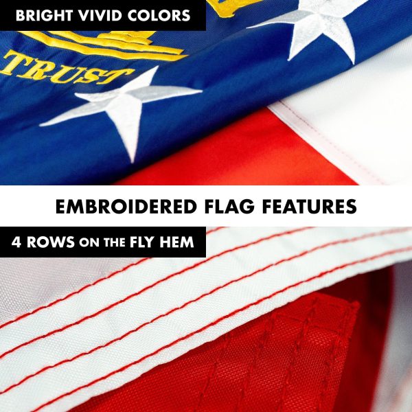 G128 Combo Pack: 5 Ft Tangle Free Aluminum Spinning Flagpole (Silver) & Georgia GA State Flag 2.5x4 Ft, ToughWeave Series Embroidered 300D Polyester | Pole with Flag Included - Image 5