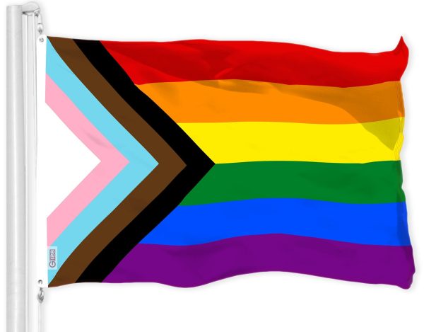 G128 Combo Pack: American USA Flag 3x5 Ft & LGBT Progress Rainbow Pride Flag 3x5 Ft | Both LiteWeave Pro Series Printed 150D Polyester, Brass Grommets - Image 2