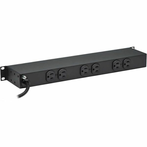 Eaton Tripp Lite Series 1U Rack-Mount Power Strip, 120V, 15A, 5-15P, 12 Outlets (6 Front-Facing, 6-Rear-Facing), 15 ft. (4.57 m) Cord - Image 2