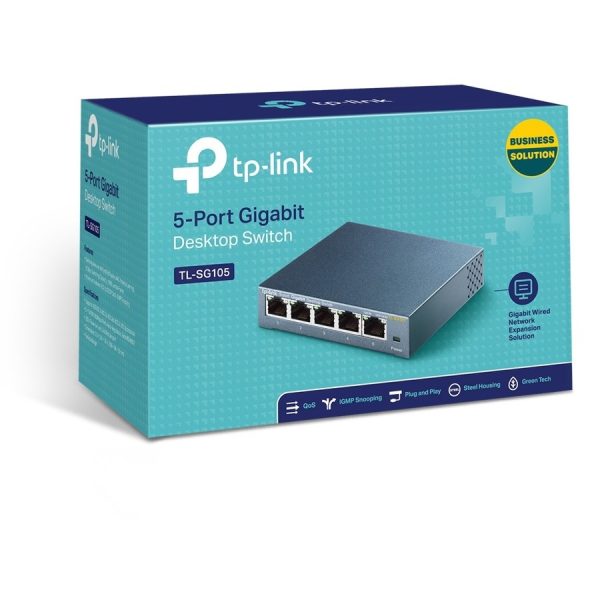 TP-LINK TL-SG105 - 5 Port Gigabit Unmanaged Ethernet Network Switch - Image 4