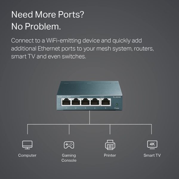 TP-LINK TL-SG105 - 5 Port Gigabit Unmanaged Ethernet Network Switch - Image 6