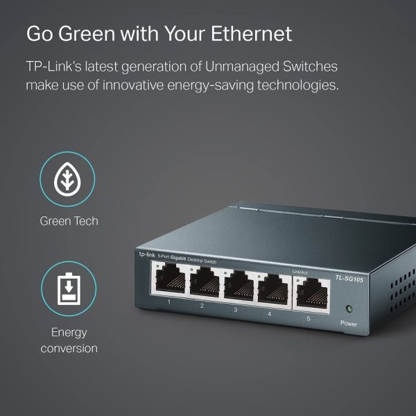 TP-LINK TL-SG105 - 5 Port Gigabit Unmanaged Ethernet Network Switch - Image 7